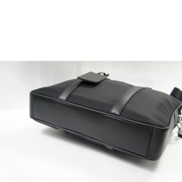 55182 3 Prada Tessuto Saffiano Briefcase Black