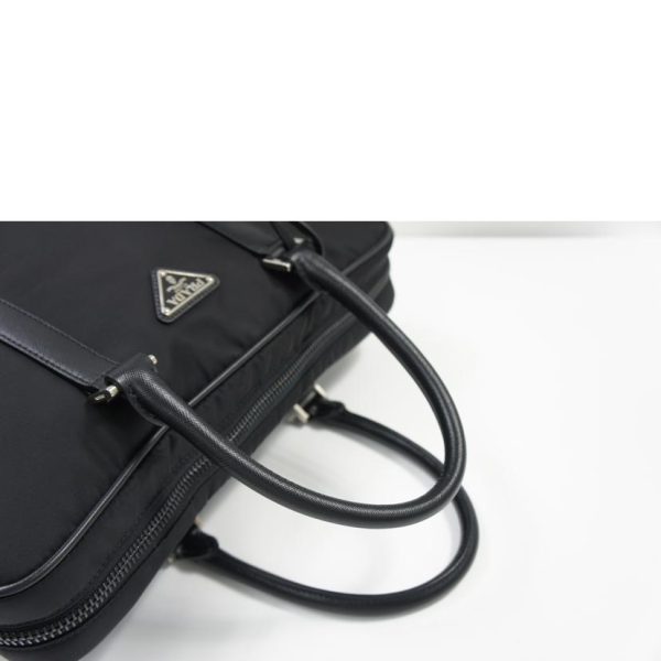 55182 4 Prada Tessuto Saffiano Briefcase Black