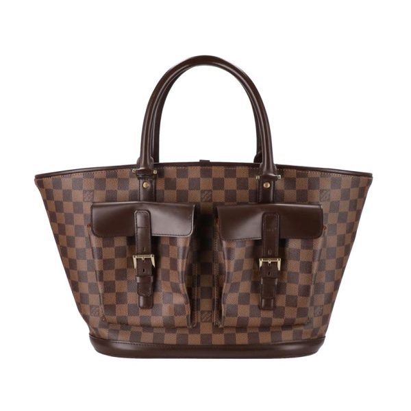 55253 1 Louis Vuitton Manosque Damier Ebene Brown Bag