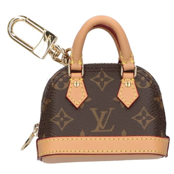 55278 240501 0318 2 Louis Vuitton Bag Charm Micro Alma Monogram Leather Bag Charm Brown