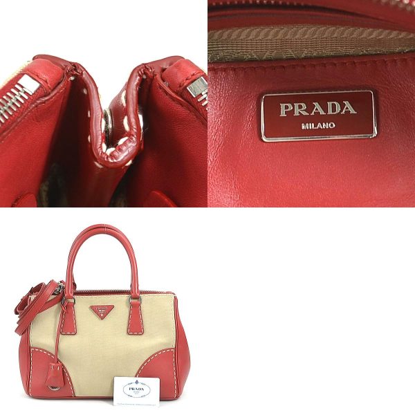 55625k 13 c Prada Handbag Crossbody Shoulder Bag RedBeige