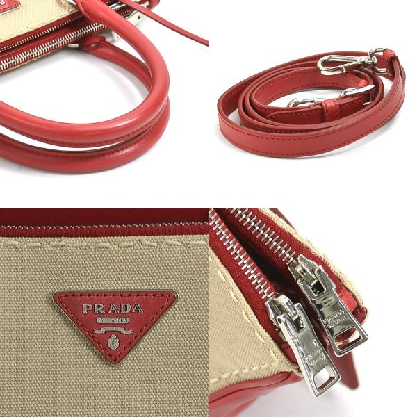 55625k 9 c Prada Handbag Crossbody Shoulder Bag RedBeige