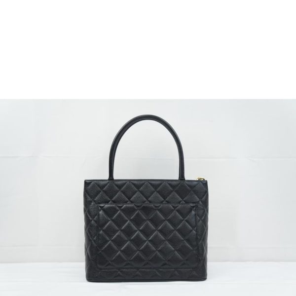 55674 2 Chanel Caviar Skin Reprint Tote Bag Black