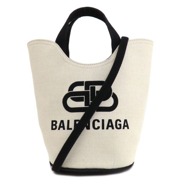 56018071 1 Balenciaga Bucket Bag Canvas White