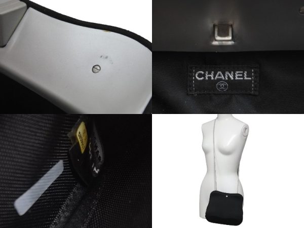 57126 d10 Chanel Shoulder Bag Cotton Jersey Black