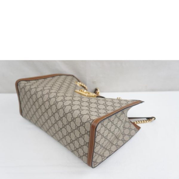 57745 4 Gucci GG Supreme Chain Shoulder Tote Beige