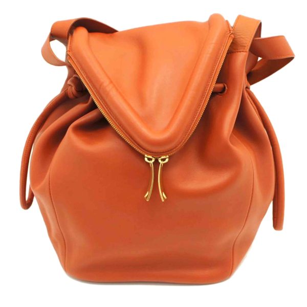 58599 1 Bottega Veneta Leather Hand Bag Orange