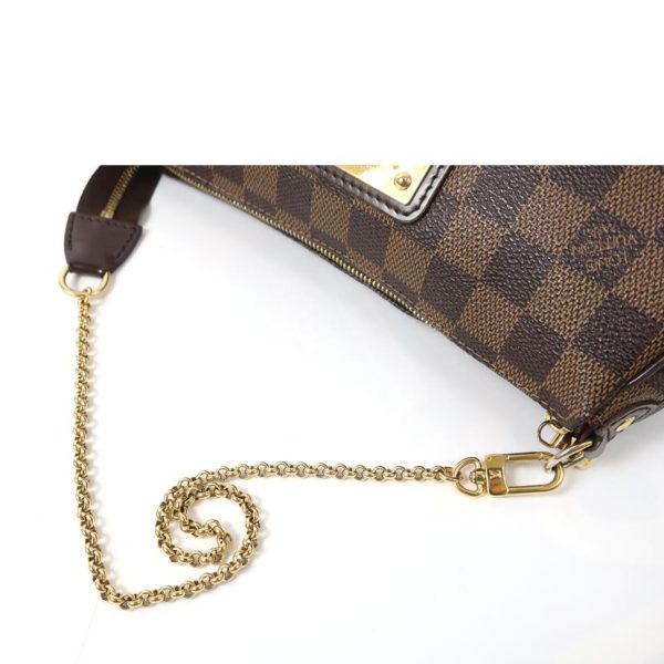 58983 3 Louis Vuitton Eva Damier Ebene 2Way Bag Chain Shoulder