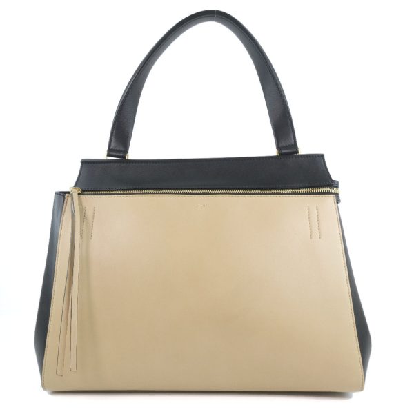 59070309 1 Celine Edge Calf Zipper Handbag Beige