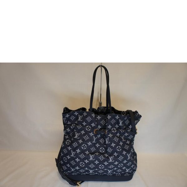 59345 2 Louis Vuitton Noefful Monogram Denim Blue Bag