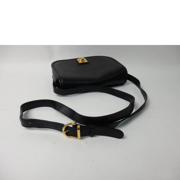 59628 4 Celine Vintage Leather Shoulder Bag Black