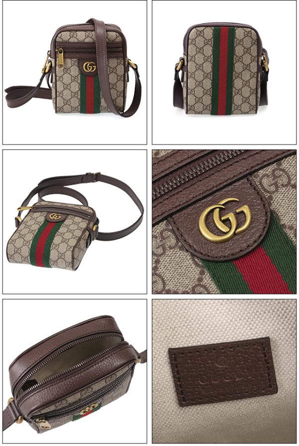 598127 96iwt 8745 2 Gucci Ophidia GG Shoulder Bag Ebony x Beige