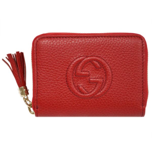 598209 6523 Gucci Round Zipper Coin Purse Interlocking G Red