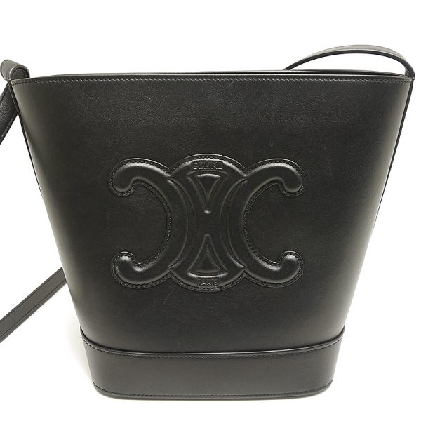 5h1354 3 Celine Small Bucket Cuir Triomphe Shoulder Bag Black