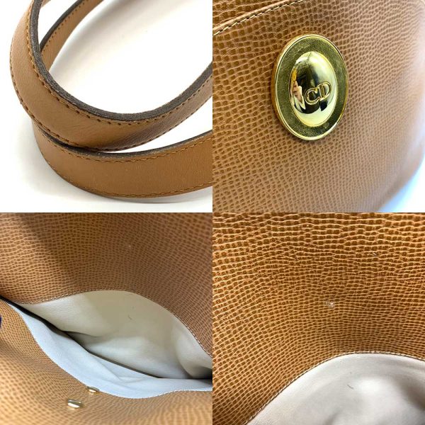 6 di231222 1ta 05 Christian Dior Shoulder Hardware CD Logo Bag Brown Gold