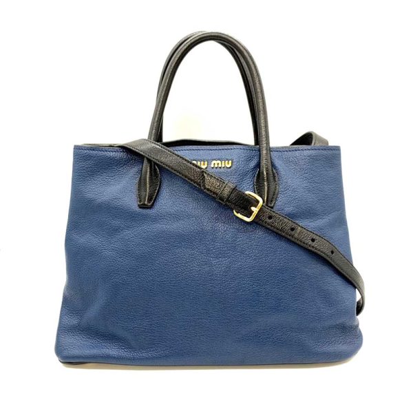 6 mi231124 1ta Miu Miu Handbag Leather Blue