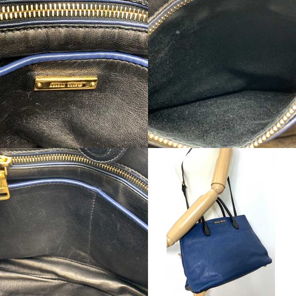 6 mi231124 1ta 04 Miu Miu Handbag Leather Blue