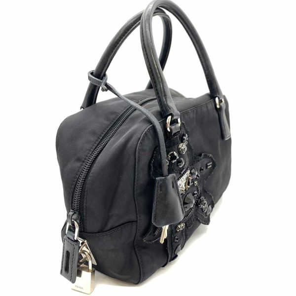 6 pr231117 1ta 02 Prada Evening Bear Triangle Handbag Nero Black