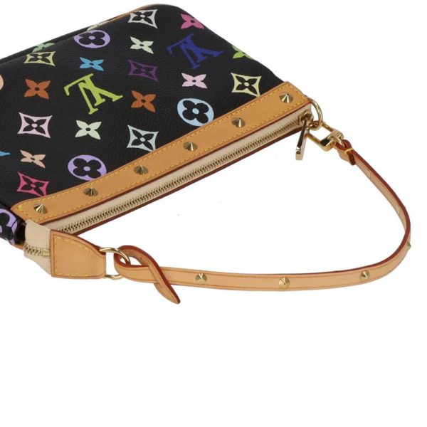 60720 4 Louis Vuitton Pochette Accessoire Monogram Multi Noir