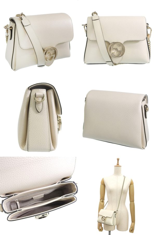 607720cao0g9522 z Gucci Chain Shoulder Bag Ivory