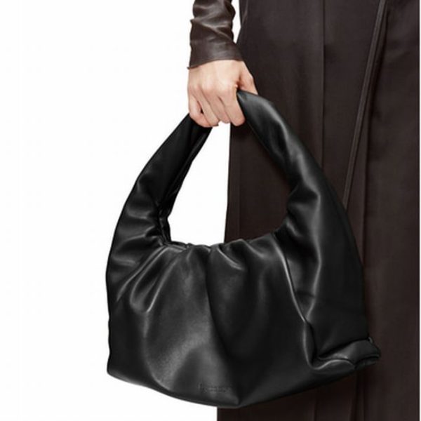 610524vcp Bottega Veneta Nappa Leather Hobo Shoulder Bag Black