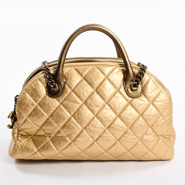 6111445 13 Chanel Bowling Bag Handbag Gold