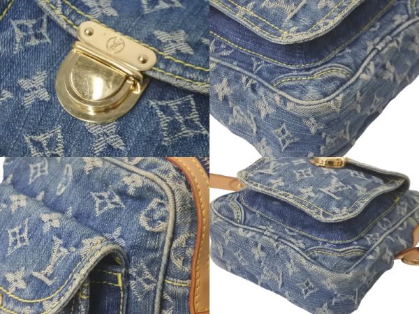 61395 d4 LOUIS VUITTON Camera Bag Monogram Denim