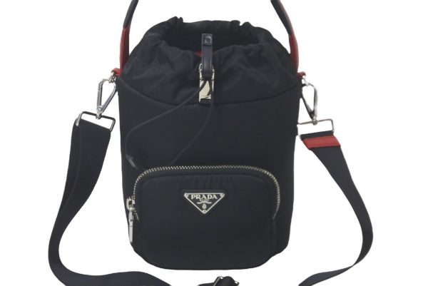 61401 d3 Prada Bucket Bag Black