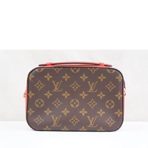 61522 2 Louis Vuitton Saintonge Monogram Leather Handbag Brown