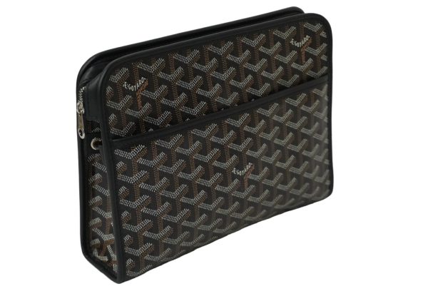 61789 d2 Goyard MM Pouch Clutch Bag Black