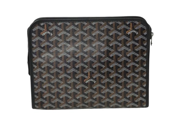 61789 d3 Goyard MM Pouch Clutch Bag Black