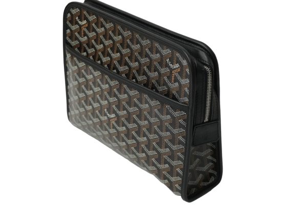 61789 d4 Goyard MM Pouch Clutch Bag Black