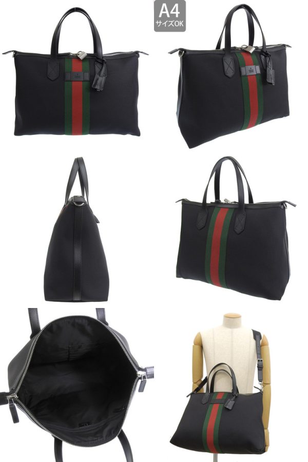 619750kwt7n1060 z Gucci 2Way Shoulder Duffle Bag Black