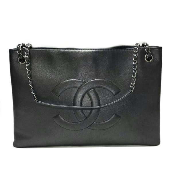 62156 1 Chanel Cocomark Leather Chain Shoulder Bag Black