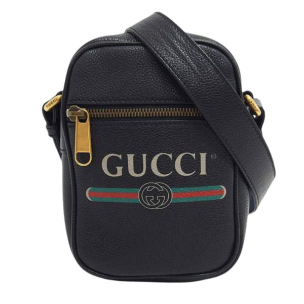 62169 1 Gucci Vintage Logo Print Shoulder Bag Black