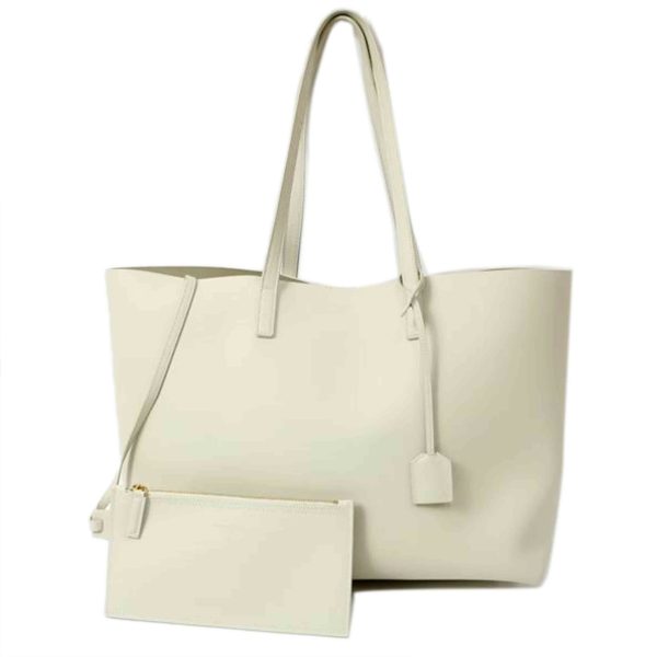 64243 1 Saint Laurent Shopping Tote Bag Off White