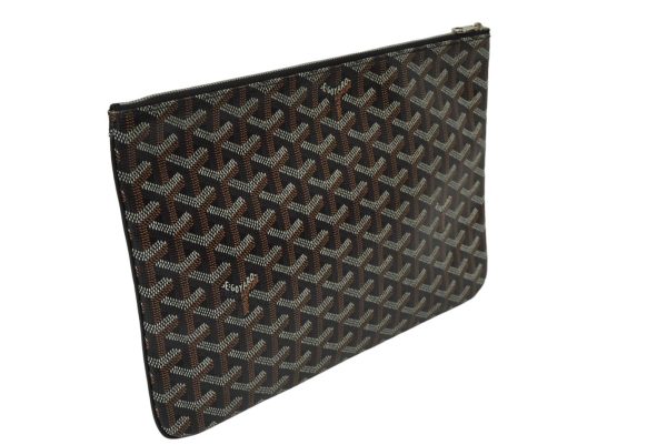 64453 d3 Goyard Sena MM Clutch Bag Brown Black