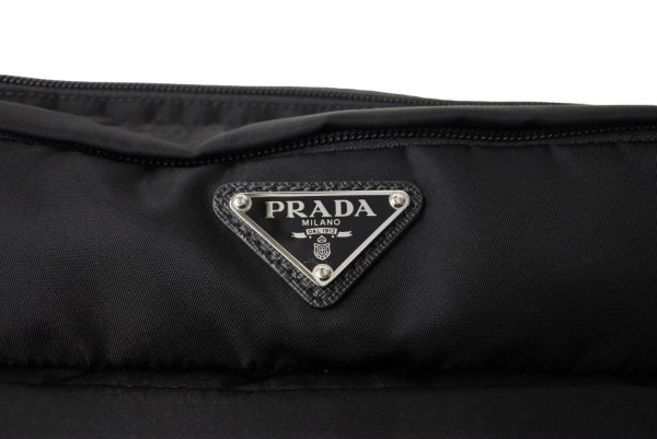 65163 d4 Prada Body Bag Shoulder Triangle Logo Nylon Black