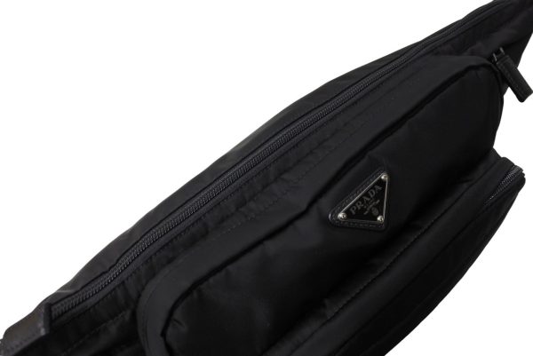 65163 d5 Prada Body Bag Shoulder Triangle Logo Nylon Black