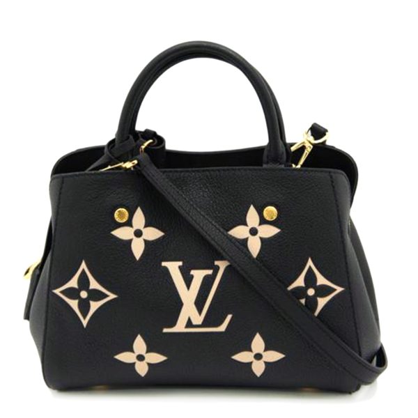 65999 1 Louis Vuitton Montaigne BB Monogram Empreinte Bag Black