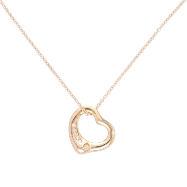 66488 1 Tiffany Co 750 Open Heart Diamond Necklace