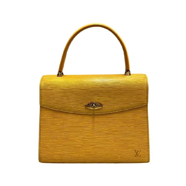 675b670 19651 1 Louis Vuitton Malsherbe Epi Logo Genuine Leather Handbag Yellow