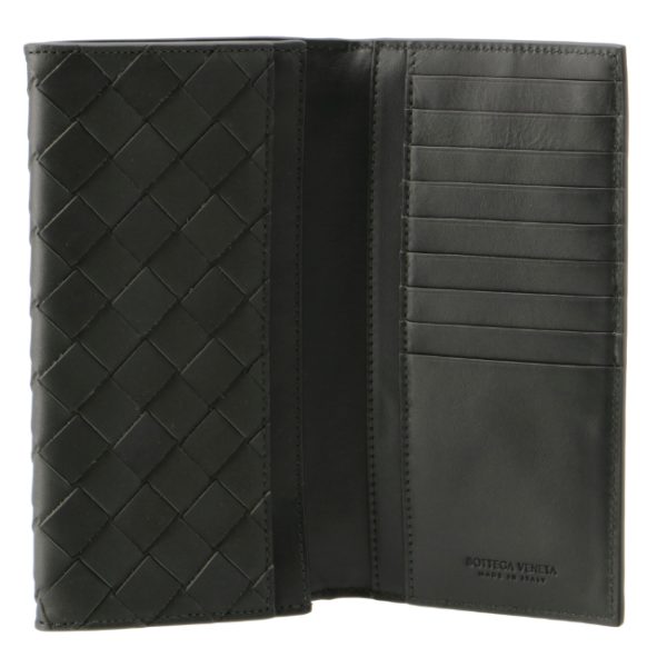 676593vcpq43009 4 Bottega Veneta Long Wallet Intrecciato Black