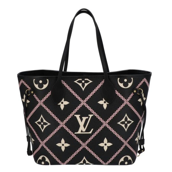 67884 1 Louis Vuitton Neverfull MM Monogram Giant Bag Black