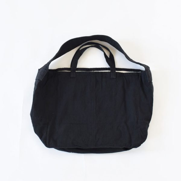 6908 01 Hobo Artisan 2way Linen Cotton Bag Black