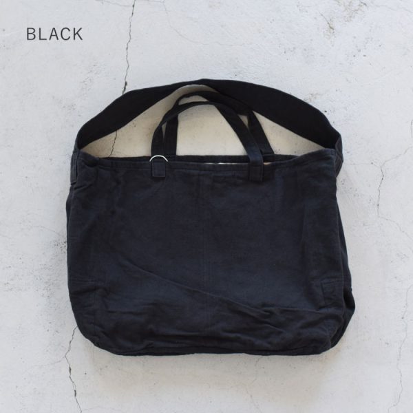 6908 02 Hobo Artisan 2way Linen Cotton Bag Black