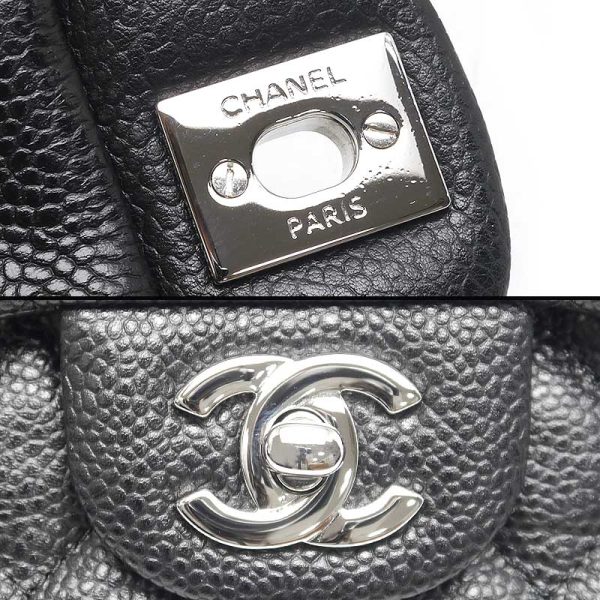 6h0320 5 Chanel Mini Matelasse Chain Shoulder Bag Caviar Skin Black