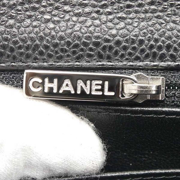 6h0320 7 Chanel Mini Matelasse Chain Shoulder Bag Caviar Skin Black