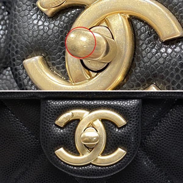 6sh0219 4 Chanel Matelasse Chain Shoulder Bag 3 Row Caviar Skin Black