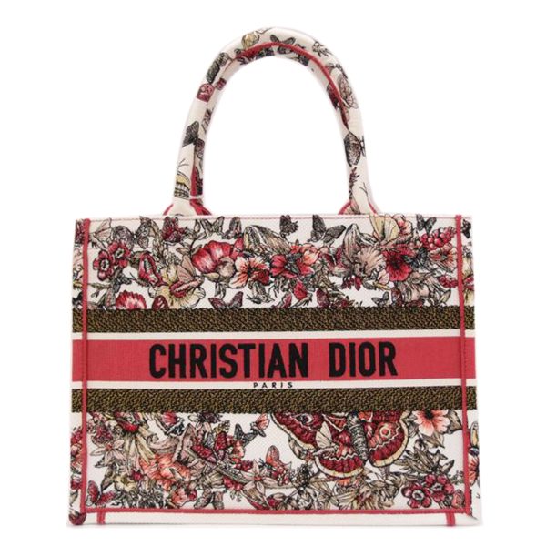 70353 1 Christian Dior Multicolor Canvas With Butterfly Embroidery Small Book Tote Bag